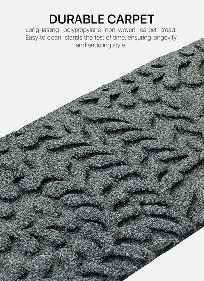 FINEHOUS Outdoor Stair Treads Non-Slip 35”x10” (6-Pack) – Carpet Treads with Rubber Backing Diamond Grey