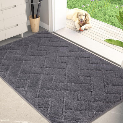 PURRUGS Dirt Trapping Door Mat 20" x 31.5", Non-Slip Machine Washable Entry Rug, Dog Doormat, Indoor Front Door Mat, Super Absorbent Entryway Rug for Muddy Shoes & Paws, Taupe