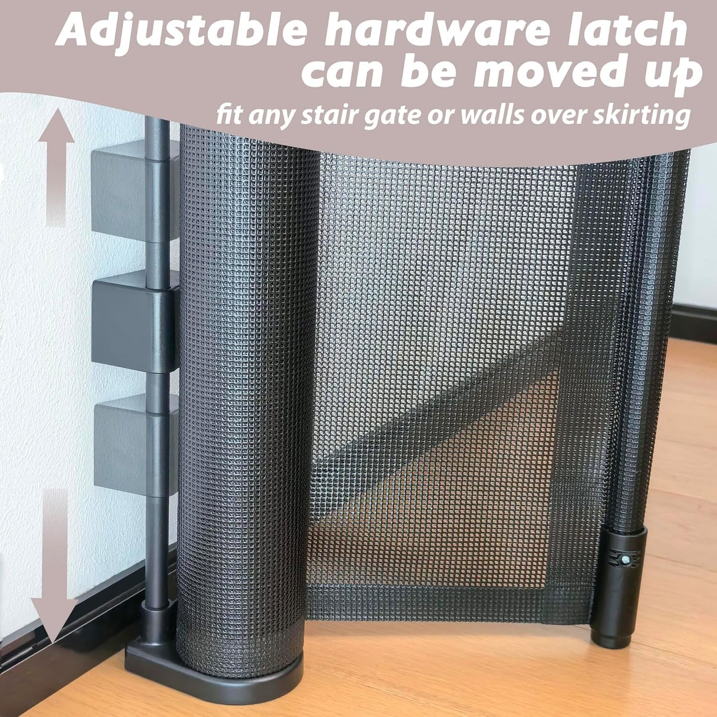 240" Retractable Baby Gates Extra Wide for Large Opening, 41" Extra Tall Retractable Dog Gate Pet Gates, Long Child Safety Mesh Gate with Fiberglass Rods for Stairs, Doorways, Hallways, Indoor/Outdoor