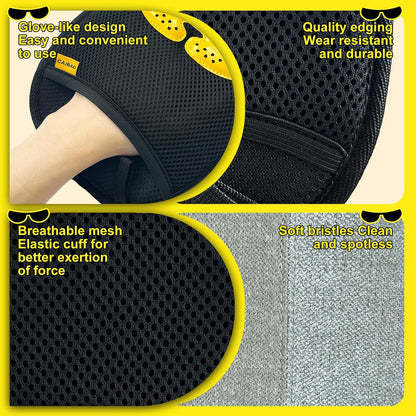 Electrostatic Pet Hair Removal Gloves: Quick Wiping - Reusable & Washable for Sofa Clothing Pet Beds Effortless Cats & Dogs Hair Remover for Busy Pet Owners (1pcs-Black)