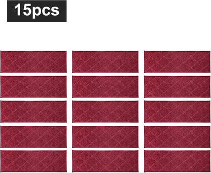 COSY HOMEER Edging Stair Treads Non-Slip Carpet Mat 28inX9in Indoor Stair Runners for Wooden Steps, Edging Stair Rugs for Kids and Dogs, 100% Polyester TPE Backing (7pc, Beige)