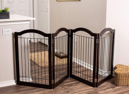 Internet's Best Wire Dog Gate with Arched Top - 4 Panel - 30" Tall - White