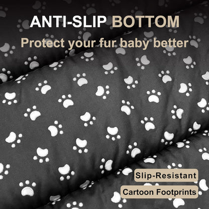 Dog Bed Mat, Reversible Crate Pad & Cute Dog Bed - Machine Washable Kennel Mat with Ultra Soft for Small Dogs (Cool/Warm), 24" x 18", Grey&Star