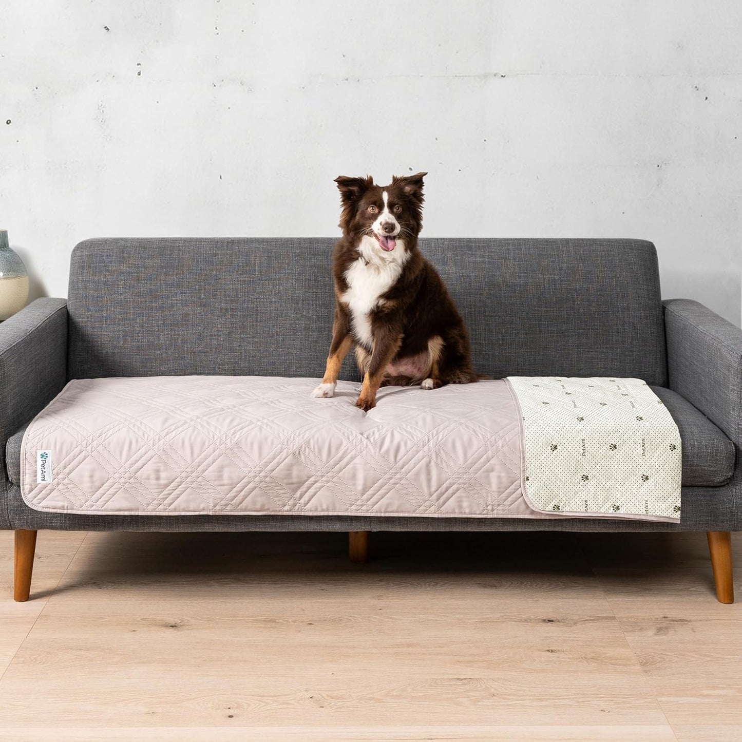 PetAmi Waterproof Couch Cover for Dogs, Reversible Furniture Cover Sofa Protector for Pet Cat Bed, Washable Blanket Dog Cover for Couch Seat, 52x82 Gray