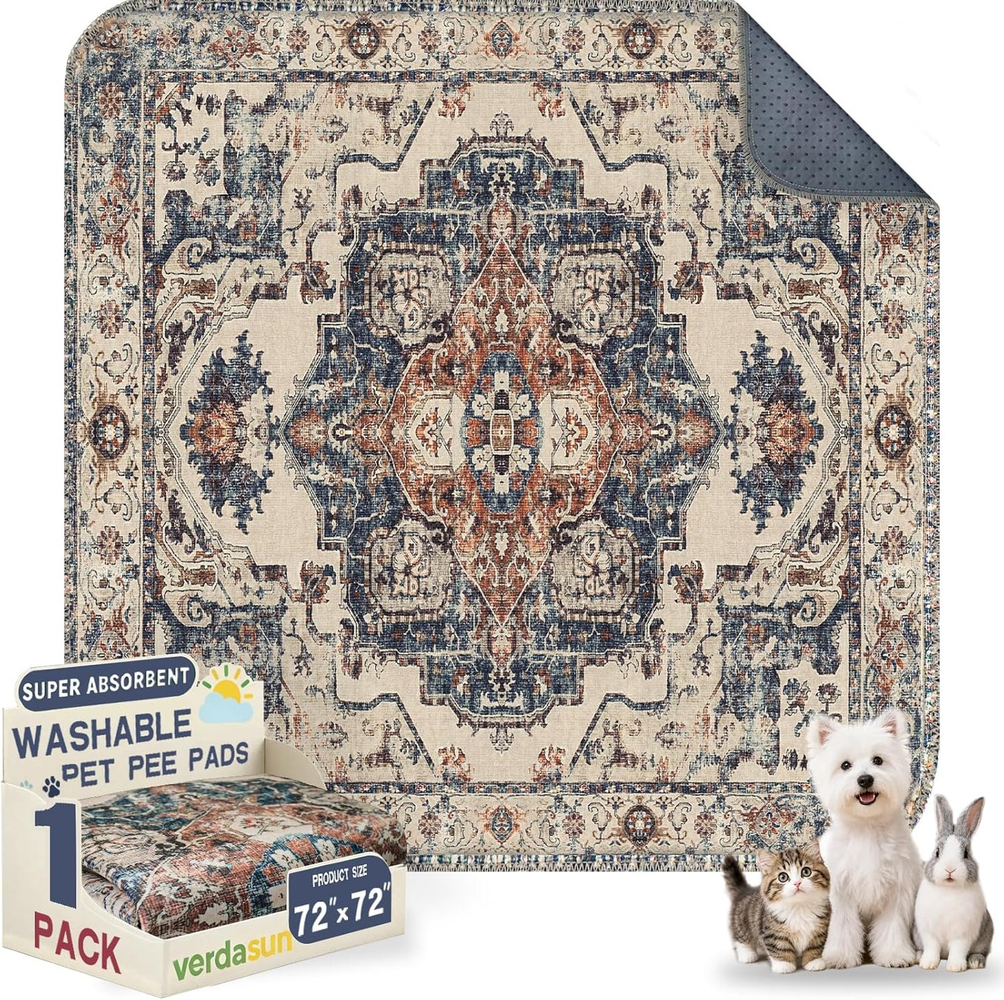 Washable Pee Pads for Dogs, Reusable Puppy Potty Training Pads, Ultra-Absorbent Thick Waterproof Leak-Proof Non-Slip Pads & Mat for Crate, Playpen, Floor, Whelping & Housebreaking , 2 Pack 18"x24"