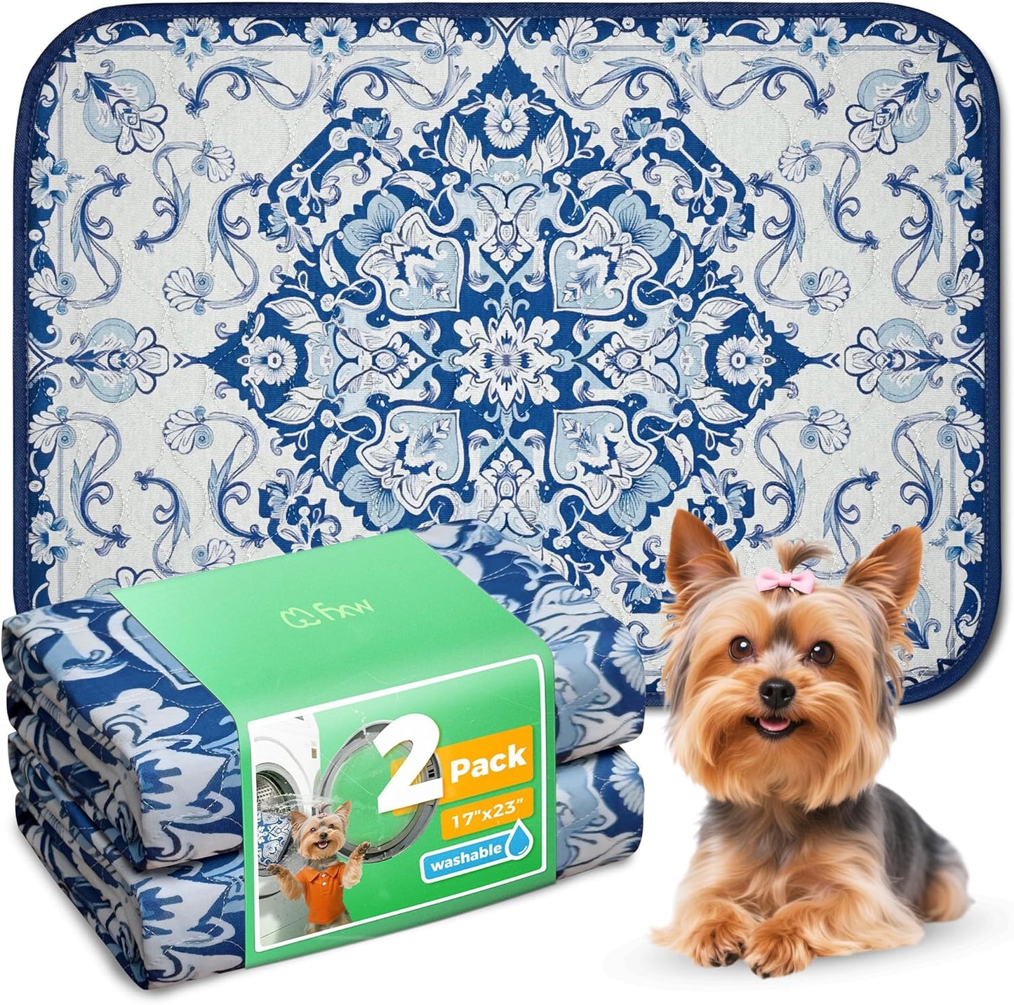 FXW Washable Pee Pads for Dogs, Puppy Pads with Super Absorbent, Specifically Designed for FXW Rollick/Homeplus 24inch 6 Panels Dog Playpen, 39" x 63" Rectangle, Khaki, 1 Pack