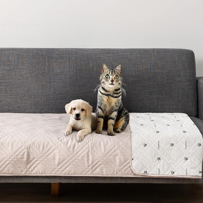 PetAmi Waterproof Couch Cover for Dogs, Reversible Furniture Cover Sofa Protector for Pet Cat Bed, Washable Blanket Dog Cover for Couch Seat, 52x82 Gray