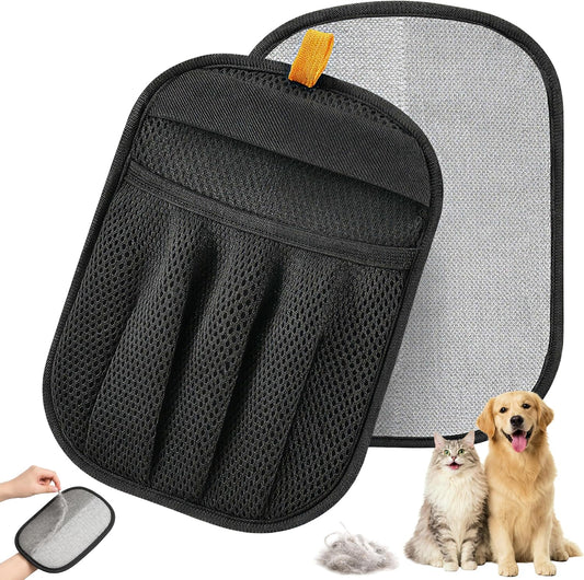 Pet Hair Removal Glove, Reusable Dog & Cat Hair Remover Mitt, Electrostatic Fur Remover for Furniture, Couch, Car, Carpet, Lint Roller Alternative Grooming Glove