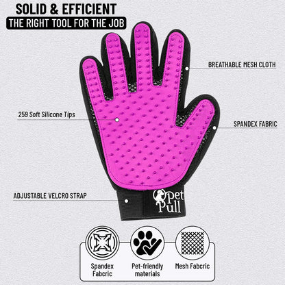 Pet Grooming Gloves with 259 Silicone Tips - Pet Hair Removal Tool Gentle Shedding Dog Washing Gloves - Deshedding Brush Hair Remover Mitts for Dogs & Cats for Long and Short Hair (Green)