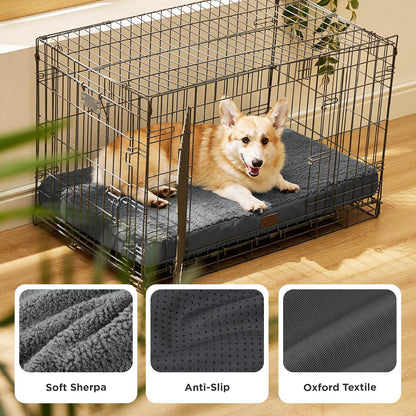 Bedsure Dog Beds Large Sized Dog - Comfy Flat Pet Beds with Removable Washable Cover, Orthopedic Egg Crate Foam Puppy Mat, Suitable for Pet Up to 65 lbs