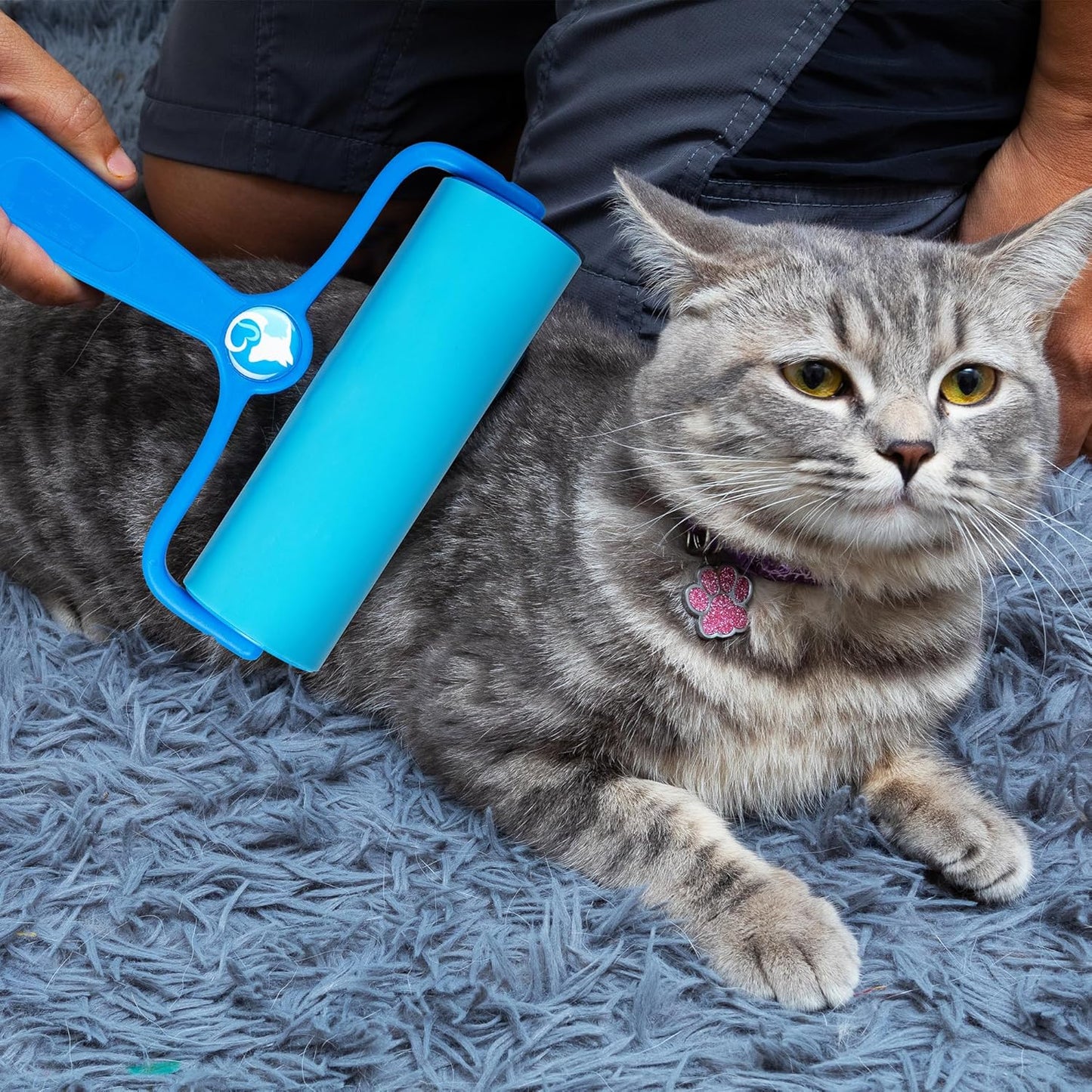 PetLovers EzRoll Reusable Lint Roller - Sticky for Life & Multi-Purpose Pet Hair, Dust, & Lint Remover for Clothing, Upholstery, & Cars - Sustainable, Washable & Efficient