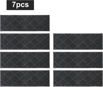 COSY HOMEER Edging Stair Treads Non-Slip Carpet Mat 28inX9in Indoor Stair Runners for Wooden Steps, Edging Stair Rugs for Kids and Dogs, 100% Polyester TPE Backing (7pc, Beige)