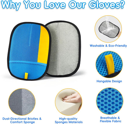 Pet Hair Removal Glove, Magic Brush Electrostatic Mitt, Pet Hair Remover Tool for Dog & Cat, Reusable Pet Hair Gloves Pet Grooming Needs, Fur Remover for Couch, Clothing, Carpet & Car Seat
