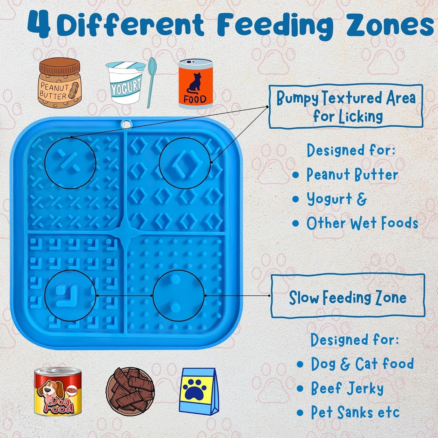Large Licking Mats for Dogs and Cats, Slow Feeder Lick Pad with Suction Cups for Dog Training,Peanut Butter Licking Pad for Boredom Reducer (2 Lick Mats with Free Spatula, Tooth Brush, cleaning Brush)