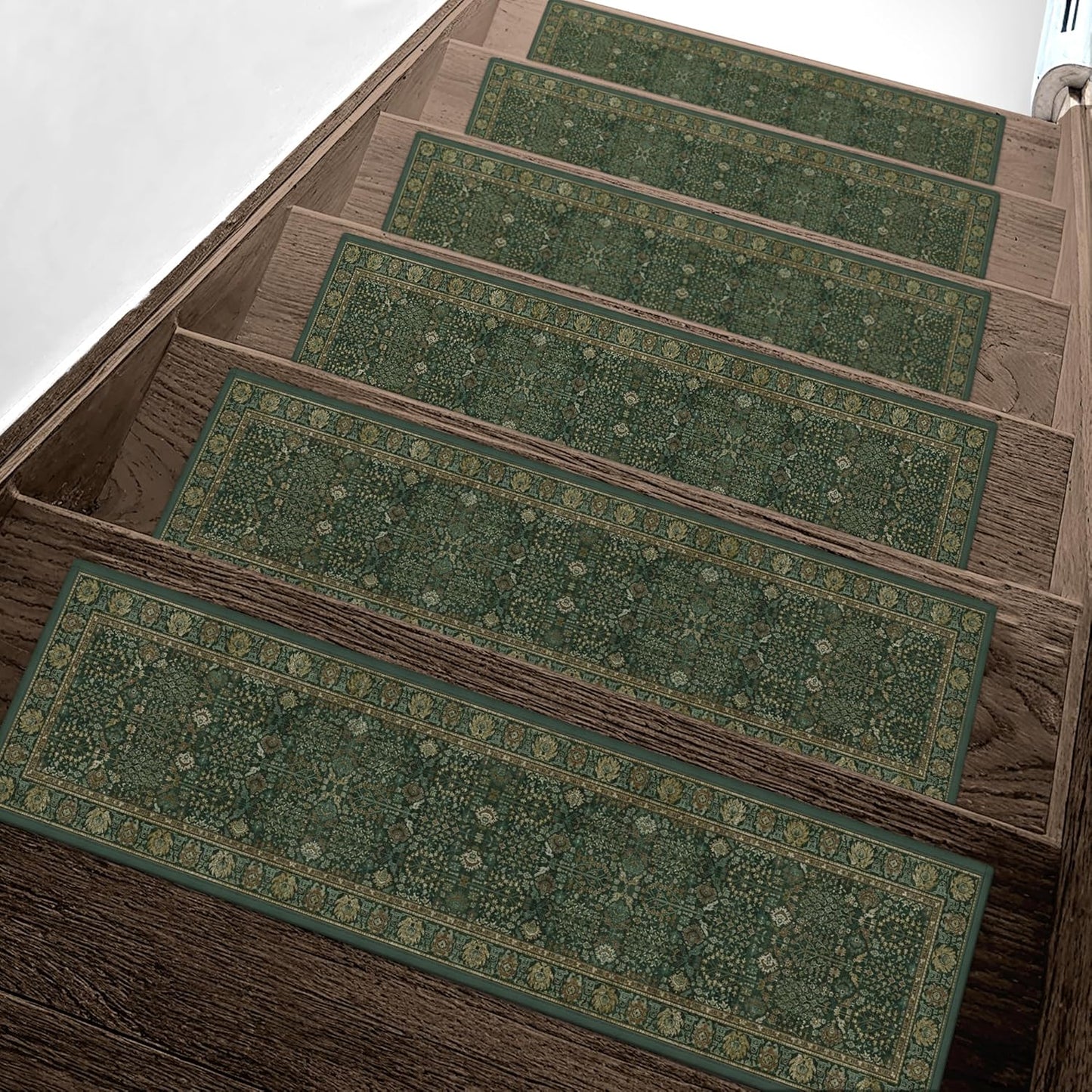 sarben Non Slip Stair Treads for Wooden Steps 15PCS - 8"x30" Indoor Safety Carpet, Edging Mats with TPE Adhesive Backing, Pet and Elderly Friendly Stair Rugs (Taupe) - Colors A
