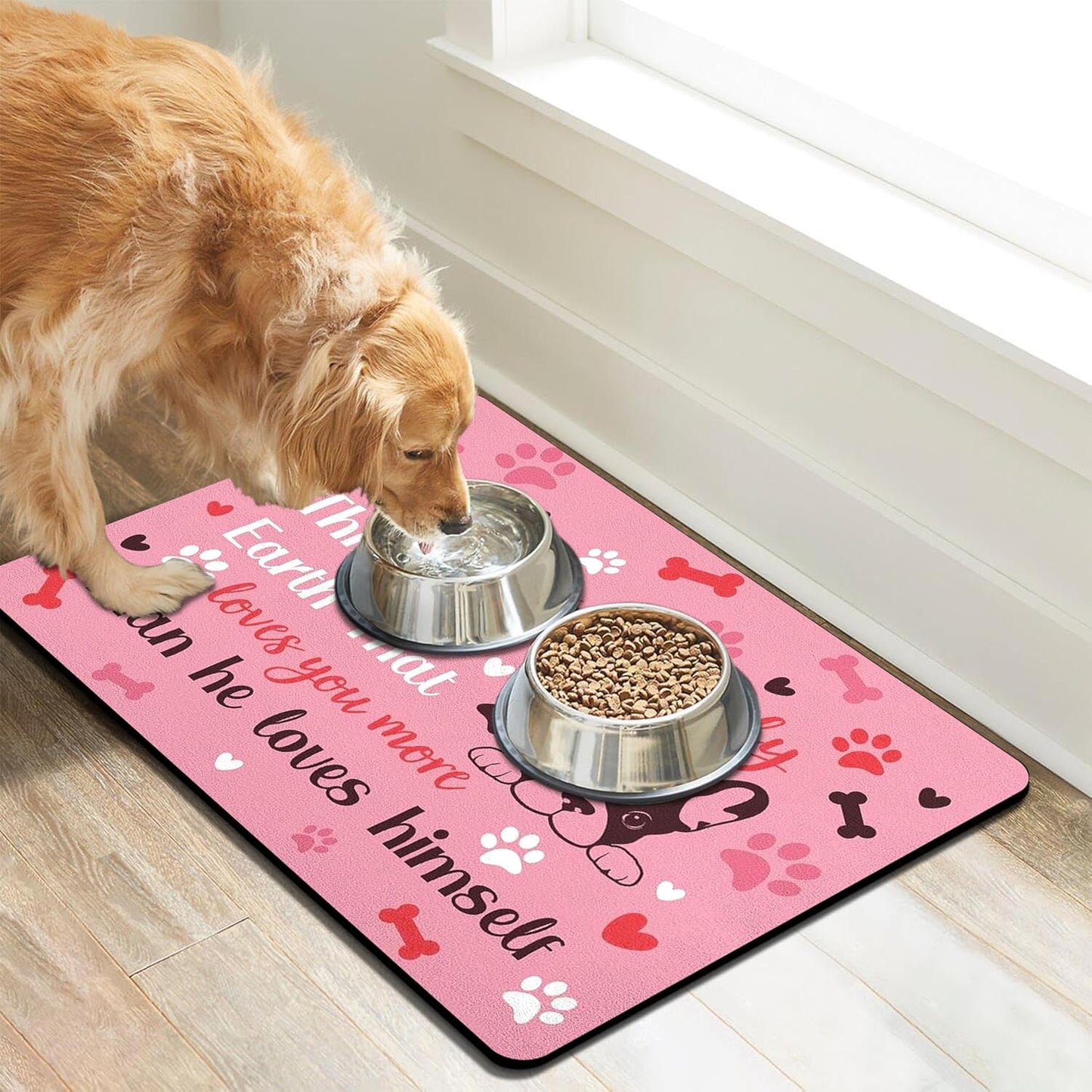 Pet Feeding Mat for Floors Waterproof Dog Mat for Food and Water Absorbent Quick Dry Non Slip mat for Cat Bowls