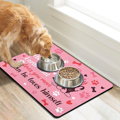 Pet Feeding Mat for Floors Waterproof Dog Mat for Food and Water Absorbent Quick Dry Non Slip mat for Cat Bowls