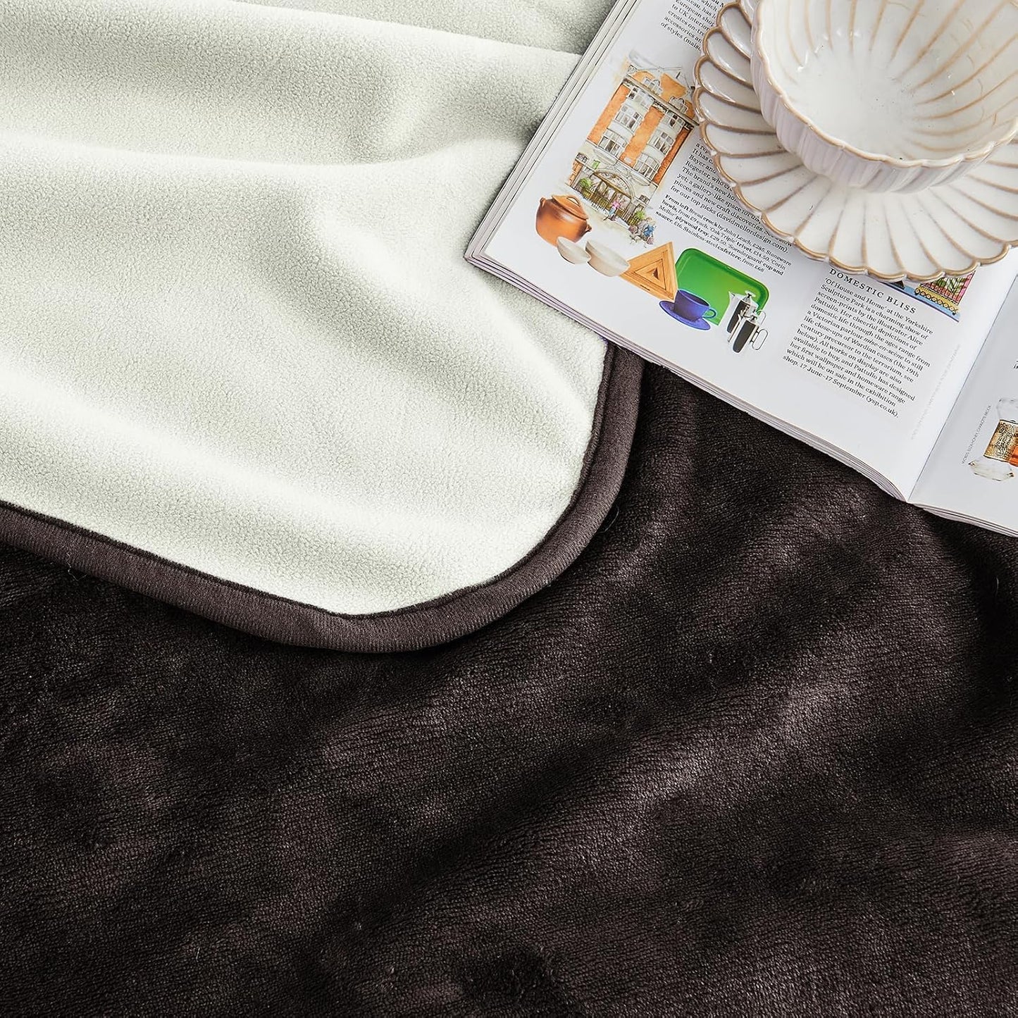 Waterproof Blanket 60"x80" for Adults, Reversible Waterproof Bed Cover for Dogs Cats Pets, Soft Leakproof Blanket for Bed Couch Sofa Furniture Protector, Dusty Pink/Off White