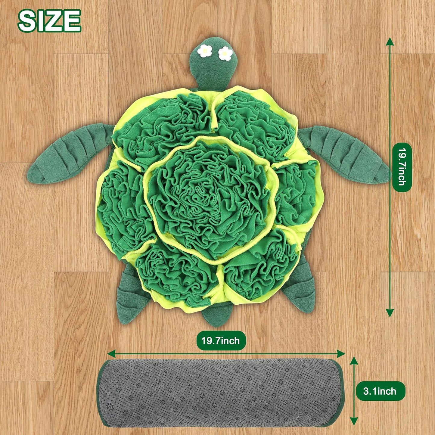Snuffle Mat for Dogs - Interactive Puzzle Feeding Game for Stress Relief & Foraging Skills | Dog Toys to Keep Them Busy | Small/Medium/Large Dogs Turtle Design