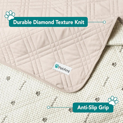 PetAmi Waterproof Couch Cover for Dogs, Reversible Furniture Cover Sofa Protector for Pet Cat Bed, Washable Blanket Dog Cover for Couch Seat, 52x82 Gray