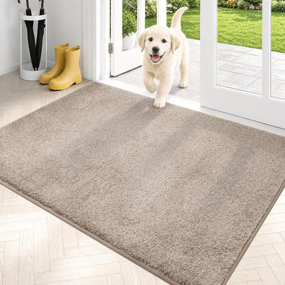 PURRUGS Dirt Trapping Door Mat 20" x 31.5", Non-Slip Machine Washable Entryway Rug, Dog Doormat, Indoor Front Door Mat, Super Absorbent Entry Rug for Muddy Shoes & Paws, Bluish Grey-Black