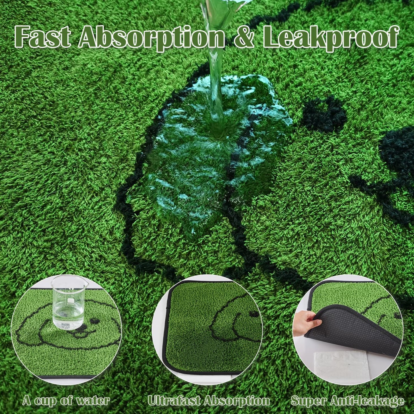 Qeils Reusable Puppy Pads, Washable Pee Pads for Dogs 2 Pack Durable Absorbent Leakproof Dog Training Pads for Home or Travel, Non-Slip Wee Wee Pads Potty Pads 18"x24"