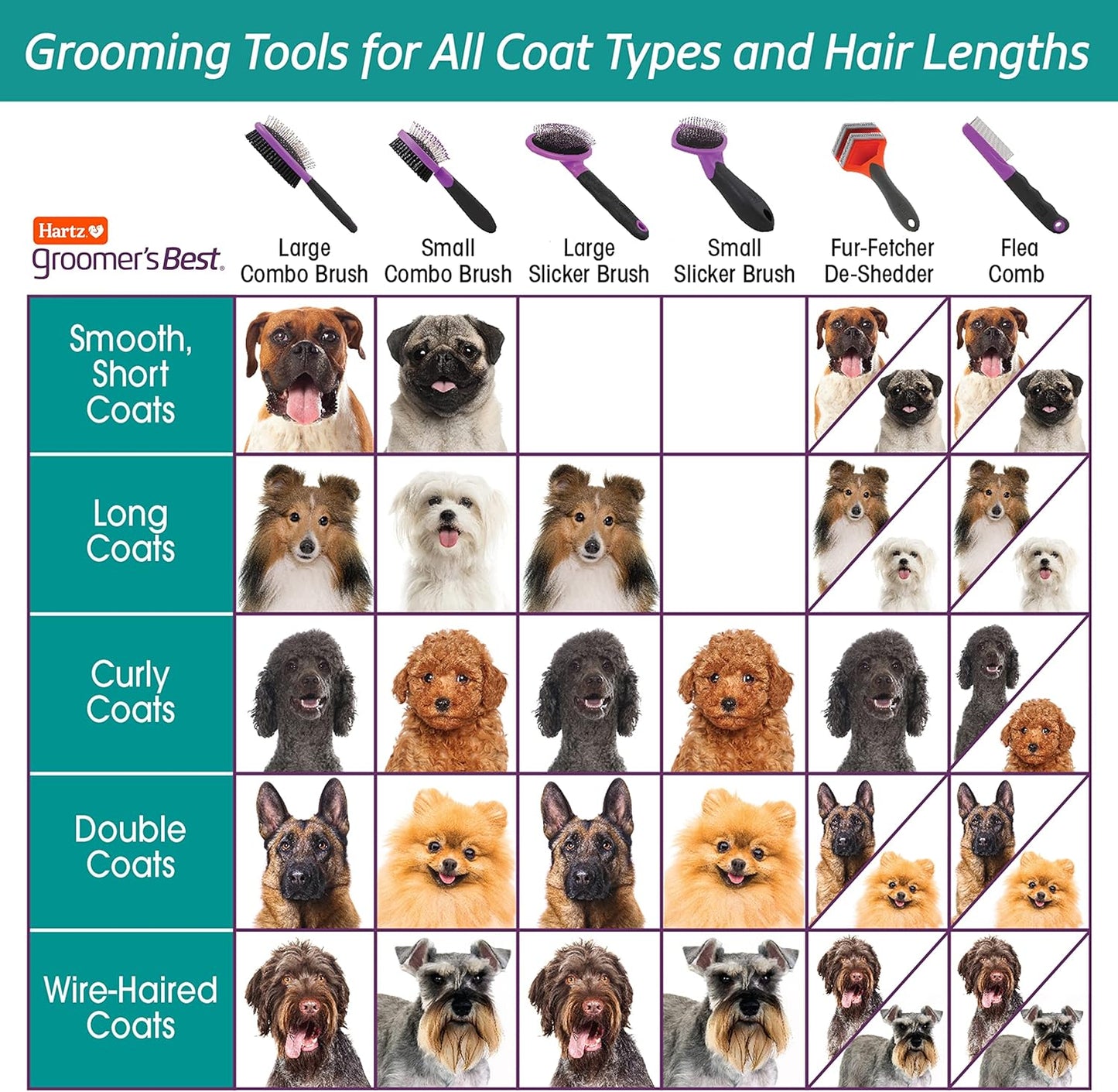 Hartz Groomer's Best Flea Comb for Dogs and Cats, Fine-Toothed Gentle Pet Comb for Detangling or Dematting Face & Paws (Pack of 1)