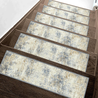 sarben Non Slip Stair Treads for Wooden Steps 15PCS - 8"x30" Indoor Safety Carpet, Edging Mats with TPE Adhesive Backing, Pet and Elderly Friendly Stair Rugs (Taupe) - Colors B