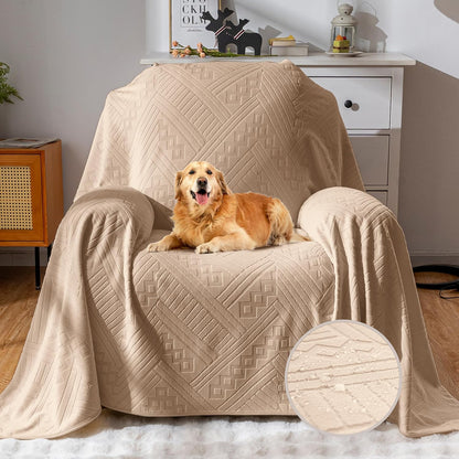Waterproof Couch Cover, Reversible, Pet-Friendly, Washable and Anti-Slip Couch Covers for Sofa Protection with 3 Cushions, Sofa Slipcovers for Dogs and Cats (71×118in/Brown)