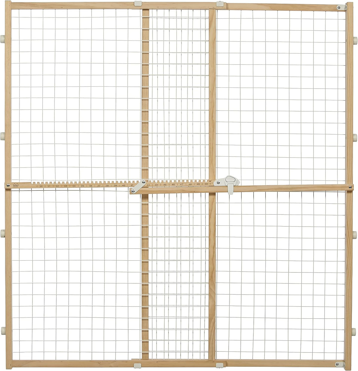 Wire Mesh Pet Safety Gate, Dog Gate Expands From 29 - 50 Inches Wide, 32 Inches Tall, Wood, Powder Coated Wire