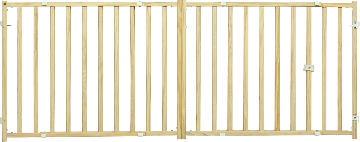 Wire Mesh Pet Safety Gate, Dog Gate Expands From 29 - 50 Inches Wide, 32 Inches Tall, Wood, Powder Coated Wire