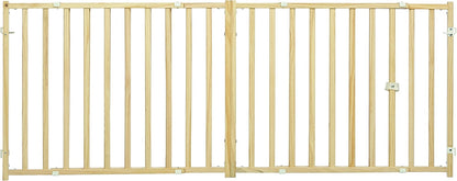 Wire Mesh Pet Safety Gate, Dog Gate Expands From 29 - 50 Inches Wide, 32 Inches Tall, Wood, Powder Coated Wire