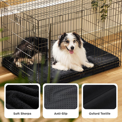 Bedsure Dog Beds Large Sized Dog - Comfy Flat Pet Beds with Removable Washable Cover, Orthopedic Egg Crate Foam Puppy Mat, Suitable for Pet Up to 65 lbs