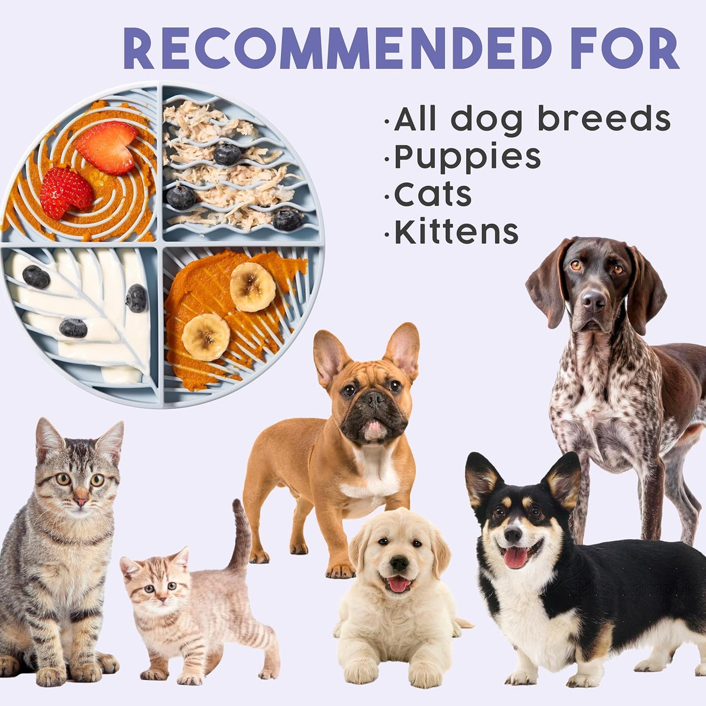 Awoo Paradise - Dog Lick Mat for Slow Feeding & Anxiety - Non-Slip Silicone Slow Feeder with Suction Cups - Dishwasher Safe Pet Dish for Grooming, Training, and Boredom Relief (Fuschia)