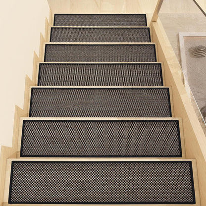 Stair Treads Non Slip, Rubber Backing Stair Treads for Wooden Steps, 15 PCS Thicken Linen Carpet Stair Runners Indoor for Kids Elders and Pets, No Residue Stair Carpet Treads, 8"x30", Beige