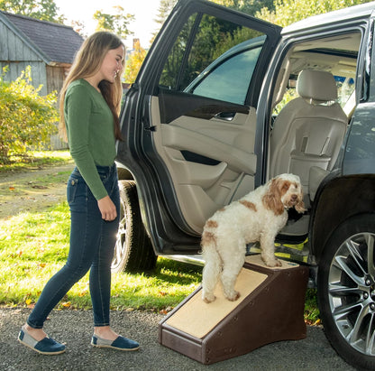 Pet Gear Stramp Stair and Ramp Combination for Dogs/Cats, Easy Step, Lightweight/Portable, Sturdy, Easy Assembly (No Tools Required) 1 Model, Coffee Bean