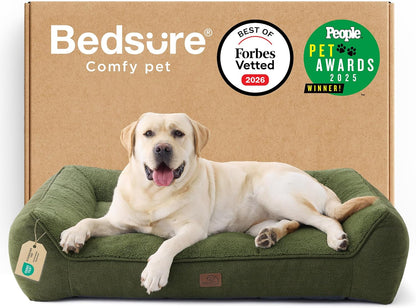 Bedsure SupportMax™ XL Pro Orthopedic Dog Beds Large Sized Dog - Extra Thick Supportive Dogs Couch with Waterproof Washable Cover, Extra Large Comfort Pet Sofa with Sherpa & Nonskid Bottom, Grey, 45"