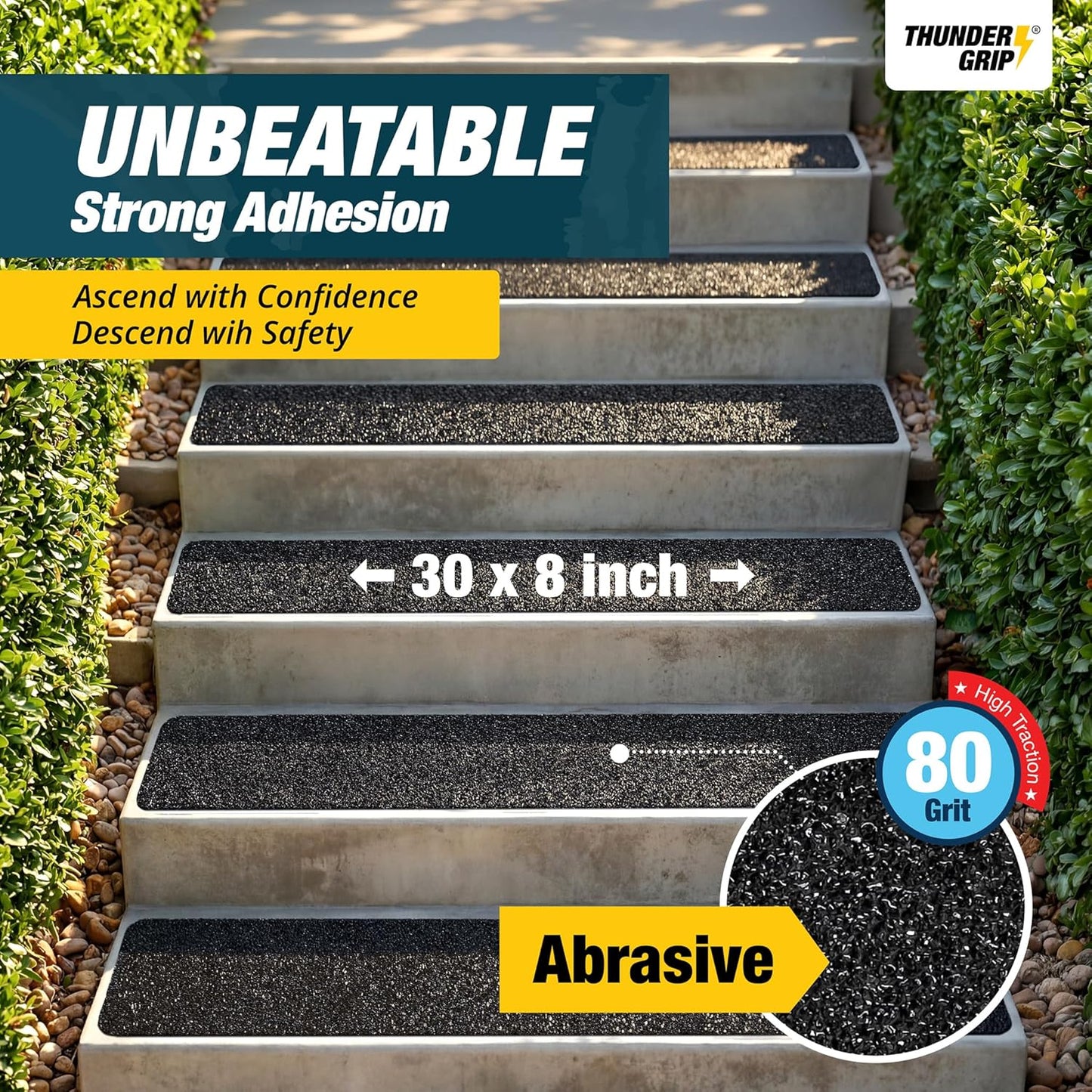 Clear Stair Treads Non-Slip 24"x4" - 18-Pack Indoor Stair Grips Non Slip for Wooden Steps - Anti Slip Adhesive Strips for Dogs & Elderly - Staircase Step Treads - Transparent Treads for Wood Stairs
