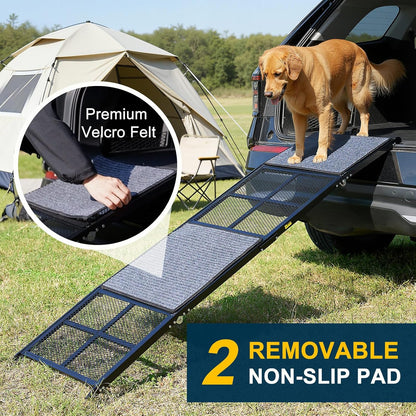 DoCred Dog Ramp for Car, 71'' L x 20'' W Dog Ramps for Large Dogs, Extra Wide Pet Ramp with Non-Slip Surface for Medium & Large Dogs to Get in Car, SUV & Truck, Supports Up to 250 Lbs