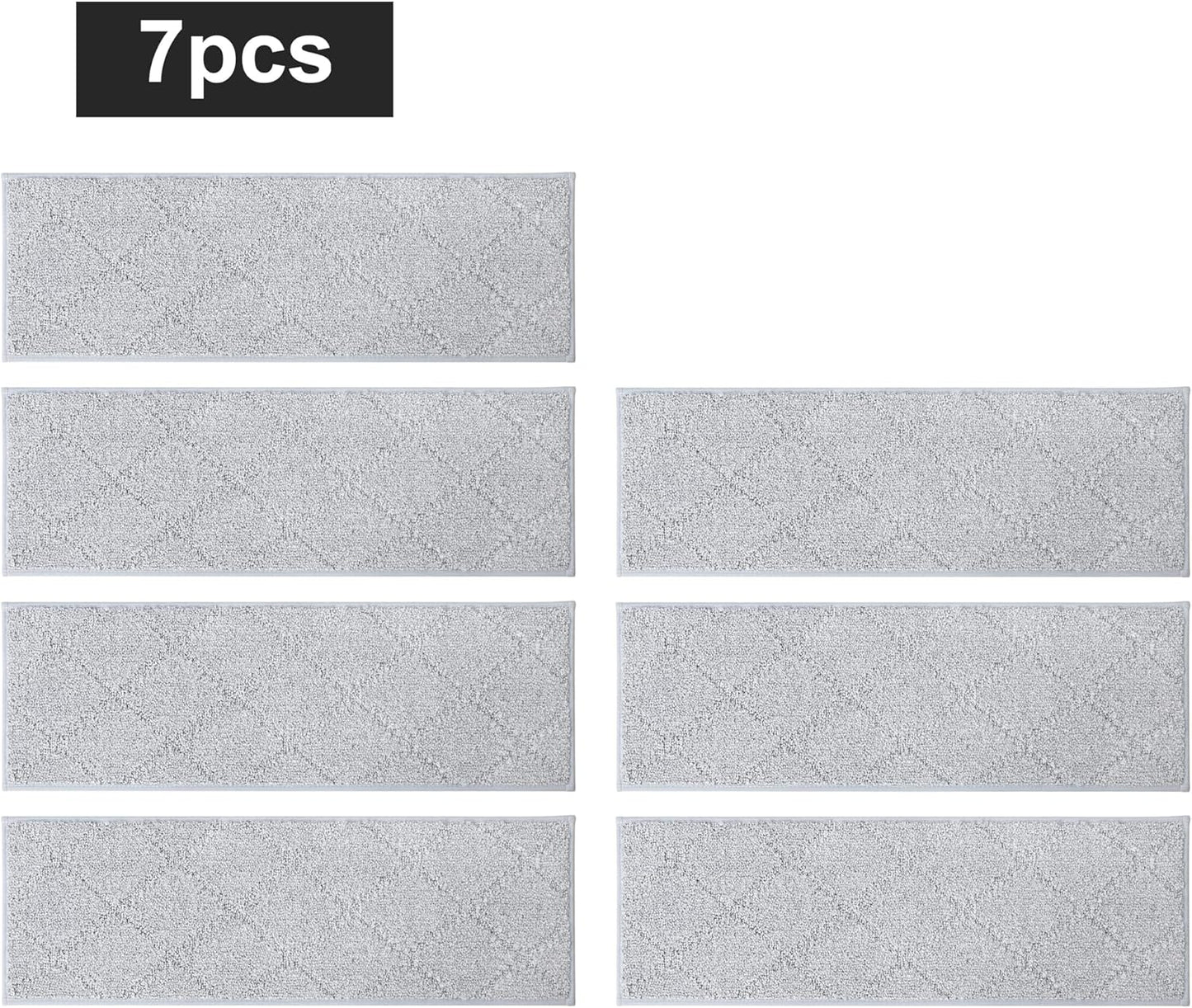 COSY HOMEER Edging Stair Treads Non-Slip Carpet Mat 28inX9in Indoor Stair Runners for Wooden Steps, Edging Stair Rugs for Kids and Dogs, 100% Polyester TPE Backing (7pc, Beige)