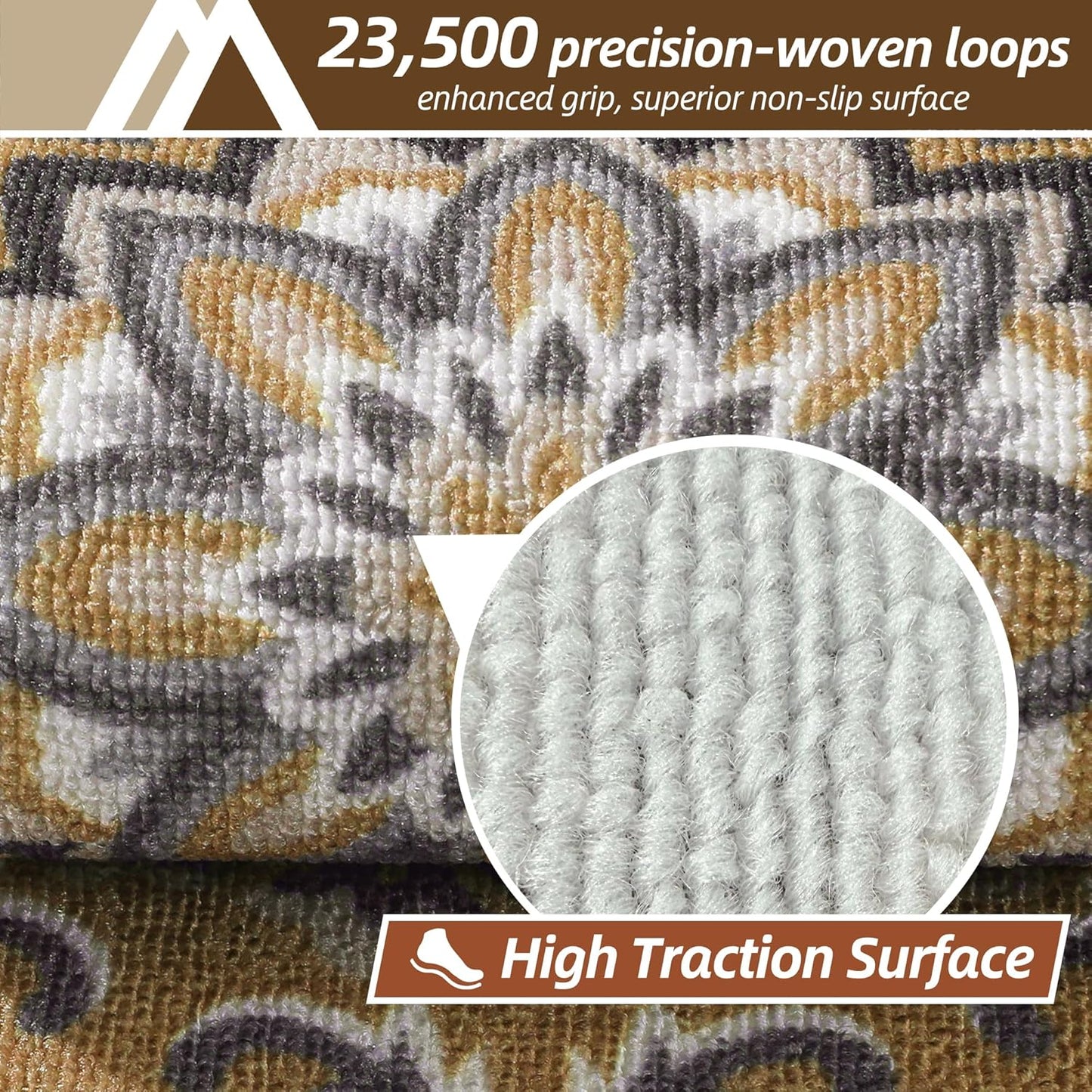 COSY HOMEER-Stair-Treads-for-Wooden-Steps Washable Indoor Stair Treads Non Slip 8" X 30" Soft Stair Carpet Treads Reusable Peel and Stick Stair Runner Rug for Kids, Elders and Pets 15pcs