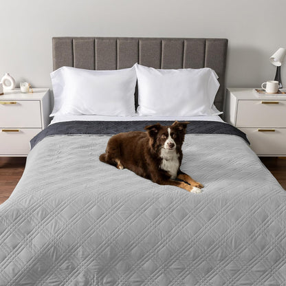 PetAmi Waterproof Couch Cover for Dogs, Reversible Furniture Cover Sofa Protector for Pet Cat Bed, Washable Blanket Dog Cover for Couch Seat, 52x82 Gray