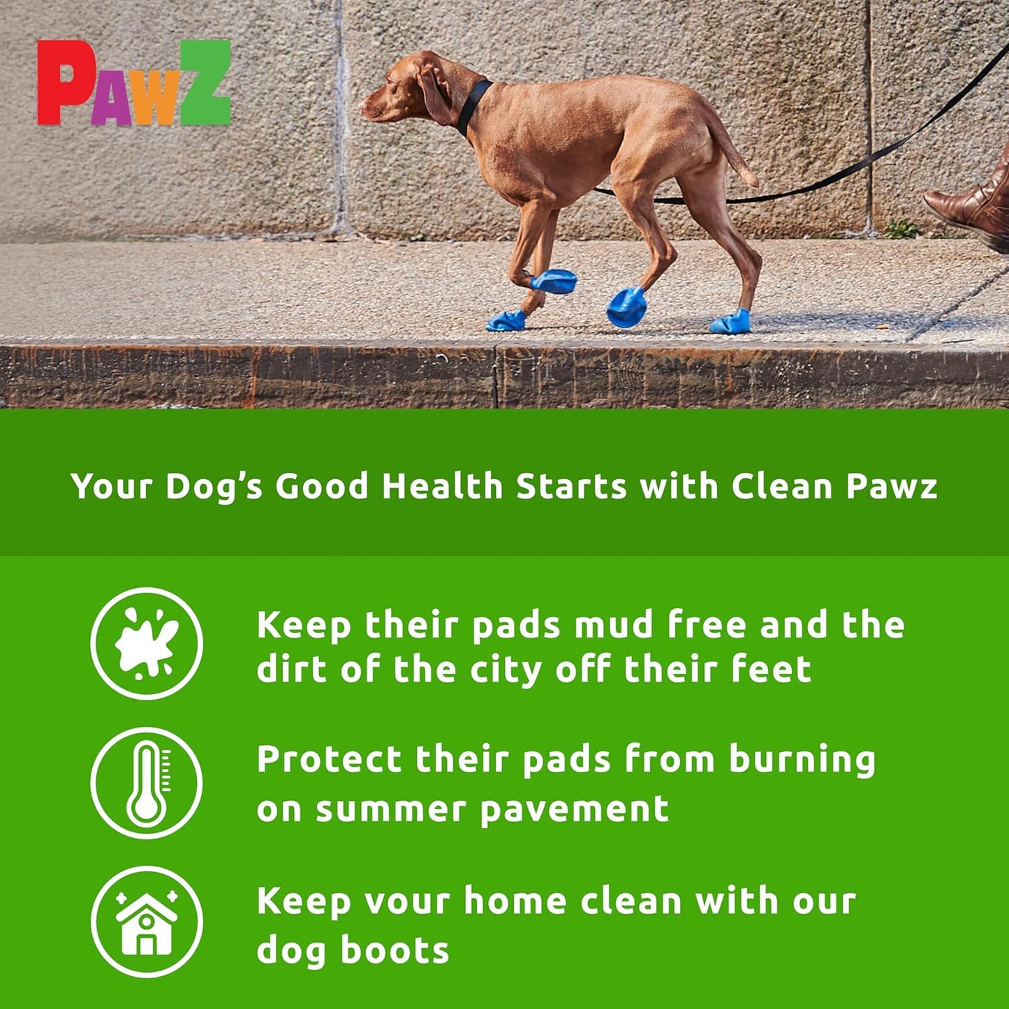 PawZ Rubber Dog Boots for Large Paws - All-Weather Waterproof Dog Shoes, Anti-Slip Traction for Rain, Snow, Mud & Hot Pavement - Pull-On Dog Booties, Purple - Large (3"- 4") - Pack of 24