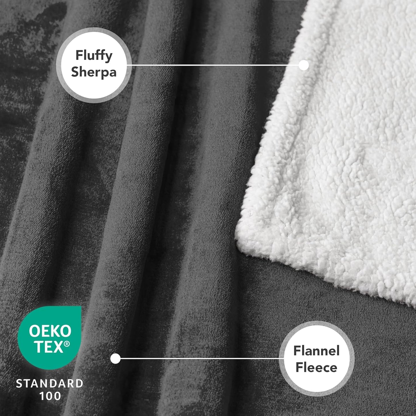 PetAmi Dog Blanket for Medium Large Dogs, Pet Bed Blanket Cat Puppy Kitten, Fleece Furniture Couch Cover Protector Sofa Car, Soft Sherpa Dog Throw Plush Reversible Washable, 40x60 Plaid Dark Gray