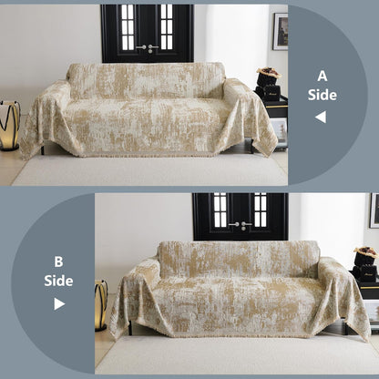 MYSKY HOME Couch Cover for Dogs, Washable Couch Covers, Non Slip Sofa Cover, Couch Cover 2 Cushion Sofa Dogs Furniture Protector with Tassels, Chenille Sofa Slipcover for Pets, 71"x118", Dark Grey
