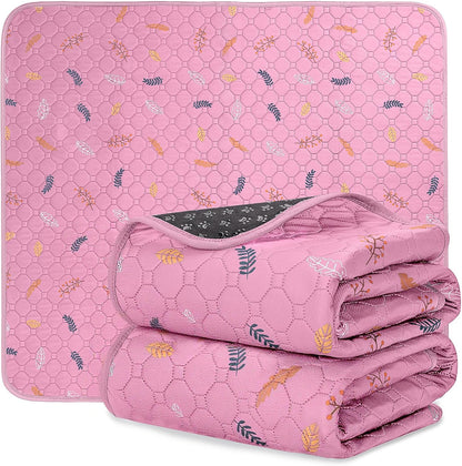 Sunheir Washable Pee Pads for Dogs Large 48" x 48" 2-Pack Reusable Puppy Pads Pet Training Pads, Absorb Dog Mats, Whelping Pad, Non-Slip Protects Against Urine Leakage (Leaves - Deep Grey, 48x48)