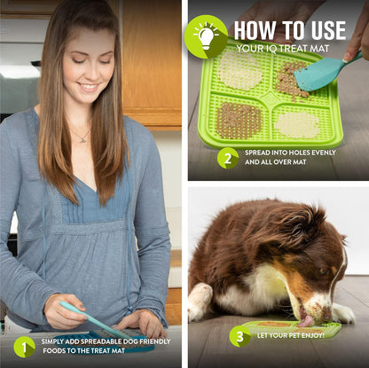 Hyper Pet IQ Treat Lick Mat for Dogs & Cats | Dog & Cat Slow Feeder & Enrichment Toy | Made in USA