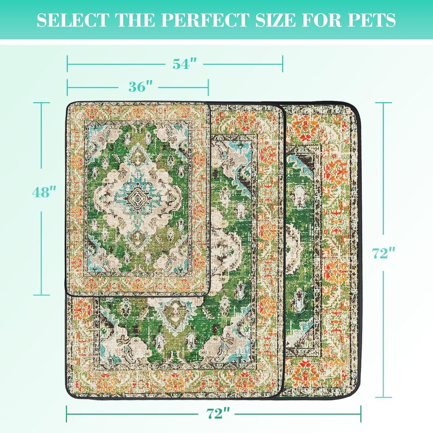 Dogcator Washable Pee Pads for Dogs, 2 Pack Reusable Puppy Training Pads. 36''x48'' Super Absorbent Dog Rugs, Non-Slip and Leakproof Pee Mat for Dogs, Whelping Pads for Crates and Floors