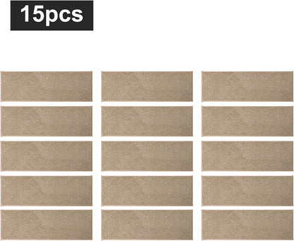 COSY HOMEER Edging Stair Treads Non-Slip Carpet Mat 28inX9in Indoor Stair Runners for Wooden Steps, Edging Stair Rugs for Kids and Dogs, 100% Polyester TPE Backing (7pc, Beige)
