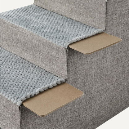 Amazon Basics Dog Steps, 18.7" H, 4-Step Pet Stairs for High Bed Couch and Sofa, Non-Slip Bottom, for Indoor Dogs and Cats, Grey